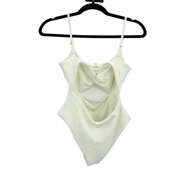 L*SPACE Kyslee One Piece Bodysuit Unpadded in Cream Size S NWT